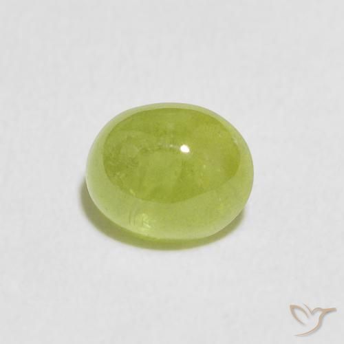 0.84ct 天然 鮮やかなグリーン スフェーン, 楕円形, 透明