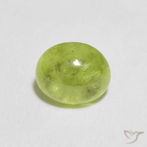 0.65ct 天然 ミディアムグリーン スフェーン, 楕円形, 透明