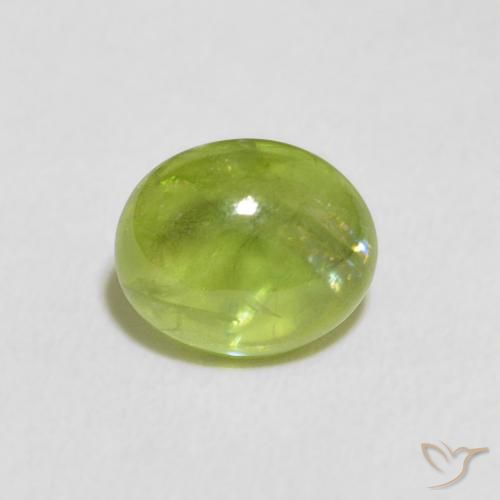 1.52ct 天然 黄みがかったグリーン スフェーン, 楕円形, 透明