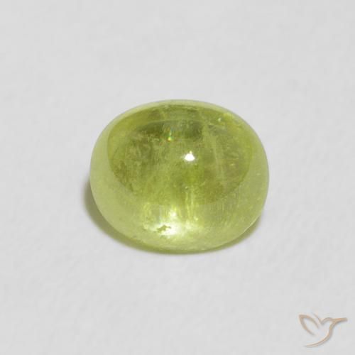 1.39ct 天然 黄みがかったグリーン スフェーン, 楕円形, 透明
