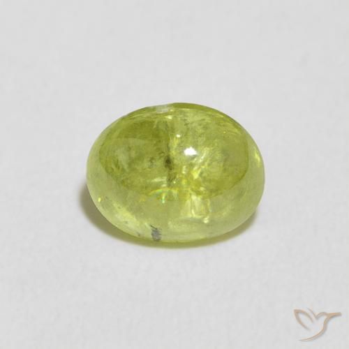 1.06ct 天然 薄いアーシーグリーン スフェーン, 楕円形, 透明