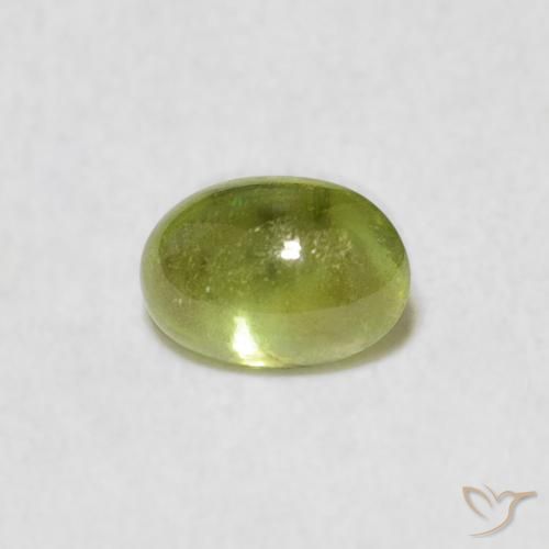 0.87ct 天然 黄みがかったグリーン スフェーン, 楕円形, 透明