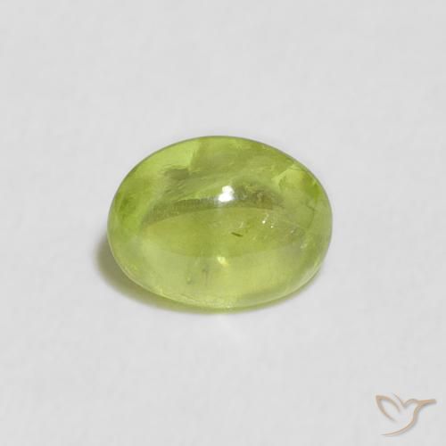 0.77ct 天然 ライブリー黄色がかった緑 スフェーン, 楕円形, 透明