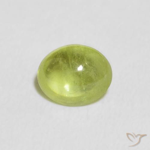 0.76ct 天然 ライブリー黄色がかった緑 スフェーン, 楕円形, 透明