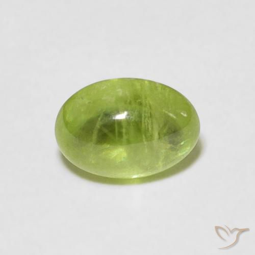 1.11ct 天然 鮮やかなグリーン スフェーン, 楕円形, 透明