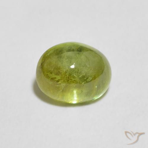 1.09ct 天然 オリーブグリーン スフェーン, 楕円形, 透明