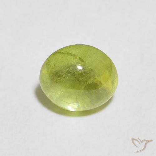 0.85ct 天然 オリーブグリーン スフェーン, 楕円形, 透明