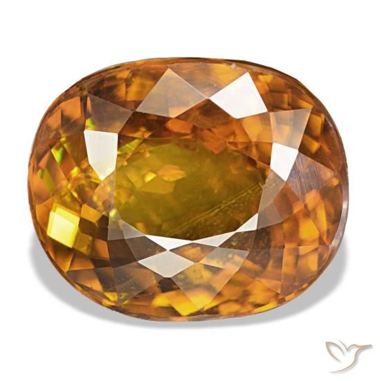 7.40ct オレンジ スフェーン, 楕円形, VS