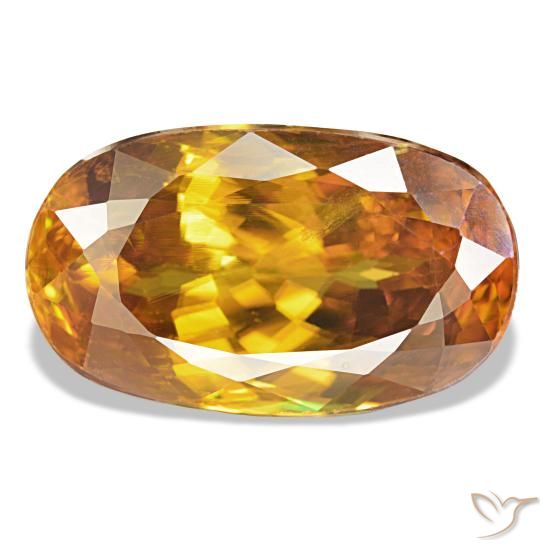5.98ct オレンジ スフェーン, 楕円形, VS