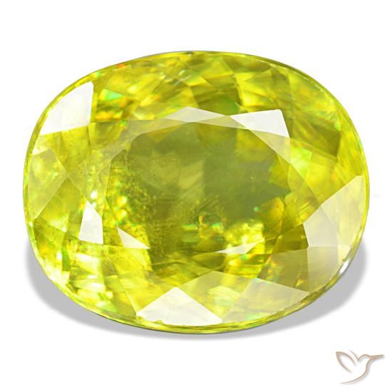 8.11ct グリーン スフェーン, 楕円形, VS