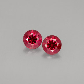 カラットの天然ピンクレッドスピネル（4.12 mm・ラウンドカット）