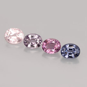 カラットの天然マルチカラースピネル（5.2×4.3 mm・オーバルカット）