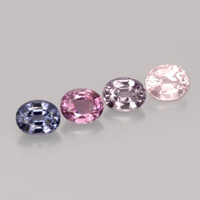 カラットの天然マルチカラースピネル（5.2×4.3 mm・オーバルカット）