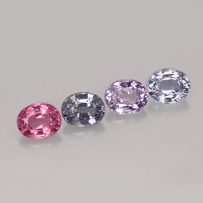 カラットの天然マルチカラースピネル（5.2×4.1 mm・オーバルカット）