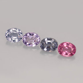 カラットの天然マルチカラースピネル（5.2×4.1 mm・オーバルカット）