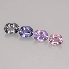 カラットの天然マルチカラースピネル（5×4.1 mm・オーバルカット）