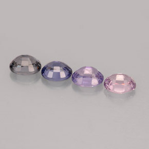 カラットの天然マルチカラースピネル（5×4.1 mm・オーバルカット）
