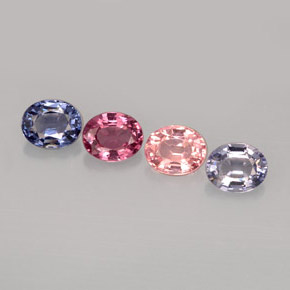 カラットの天然マルチカラースピネル（5.1×4.2 mm・オーバルカット）