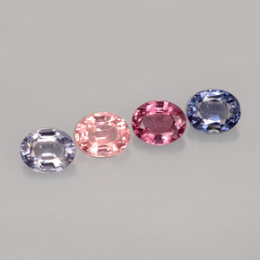 カラットの天然マルチカラースピネル（5.1×4.2 mm・オーバルカット）