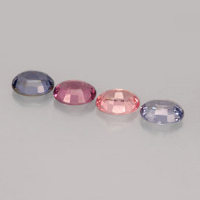 カラットの天然マルチカラースピネル（5.1×4.2 mm・オーバルカット）