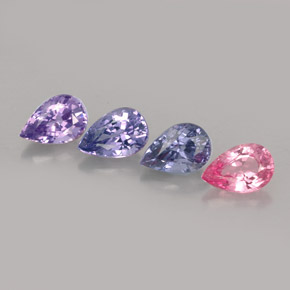 カラットの天然マルチカラースピネル（6×4 mm・洋梨の形）