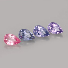 カラットの天然マルチカラースピネル（6×4 mm・洋梨の形）