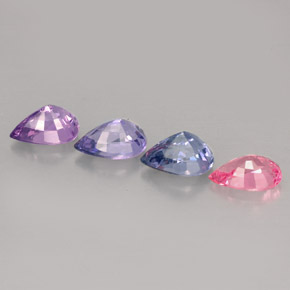カラットの天然マルチカラースピネル（6×4 mm・洋梨の形）