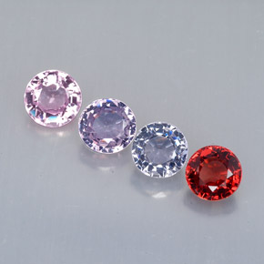 カラットの天然マルチカラースピネル（4.56 mm・ラウンドカット）