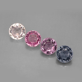 カラットの天然マルチカラースピネル（5.28 mm・ラウンドカット）