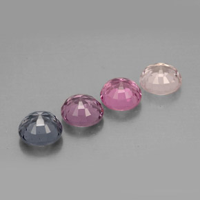 カラットの天然マルチカラースピネル（5.28 mm・ラウンドカット）