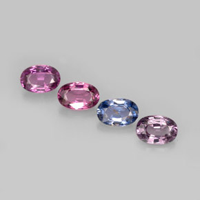 カラットの天然マルチカラースピネル（6.2×4.2 mm・オーバルカット）