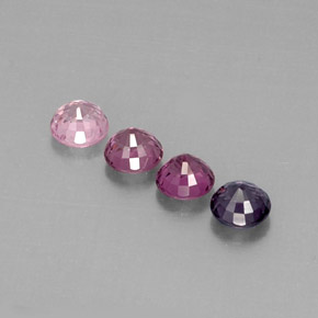 カラットの天然マルチカラースピネル（5.12 mm・ラウンドカット）