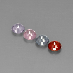 カラットの天然マルチカラースピネル（5.12 mm・ラウンドカット）