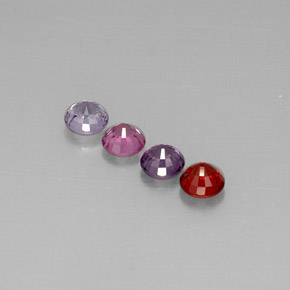 カラットの天然マルチカラースピネル（5.11 mm・ラウンドカット）