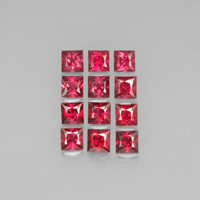 カラットの天然赤みがかったオレンジスピネル（3.1×3 mm・四角）