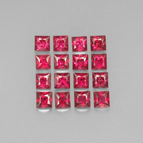 カラットの天然レッドスピネル（3.1×3 mm・四角）