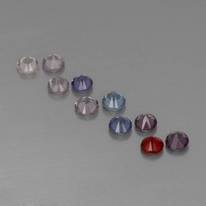 カラットの天然マルチカラースピネル（3.12 mm・ラウンドカット）