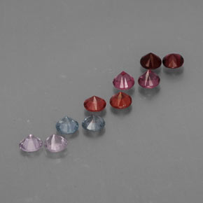 カラットの天然マルチカラースピネル（2.77 mm・ラウンドカット）