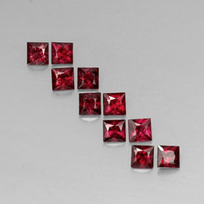 カラットの天然レッドスピネル（3.1×3 mm・四角）