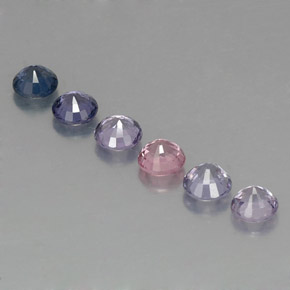 カラットの天然マルチカラースピネル（4.52 mm・ラウンドカット）