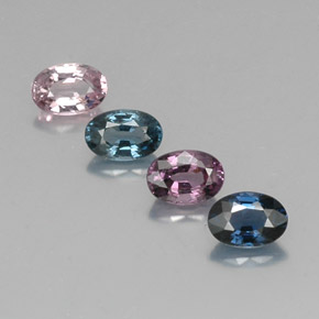 カラットの天然マルチカラースピネル（6×4.1 mm・オーバルカット）