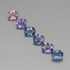カラットの天然マルチカラースピネル（5.5×4.5 mm・オーバルカット）