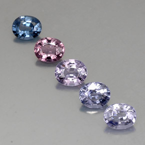 カラットの天然マルチカラースピネル（5.9×4.8 mm・オーバルカット）