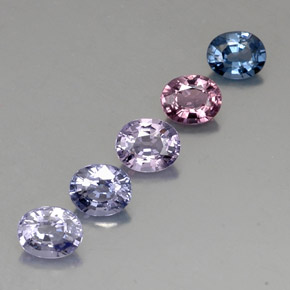 カラットの天然マルチカラースピネル（5.9×4.8 mm・オーバルカット）
