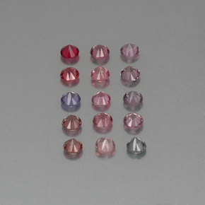 カラットの天然マルチカラースピネル（2.58 mm・ラウンドカット）