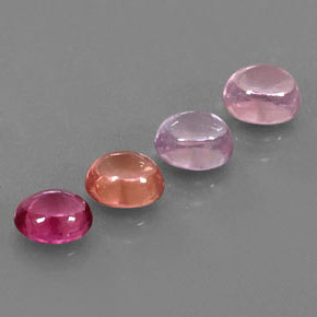 カラットの天然マルチカラースピネル（5.2×4.3 mm・オーバルカット）