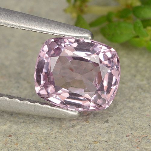 1.18ct 天然 薄いピンクがかった紫 スピネル, クッション, VVS-VS