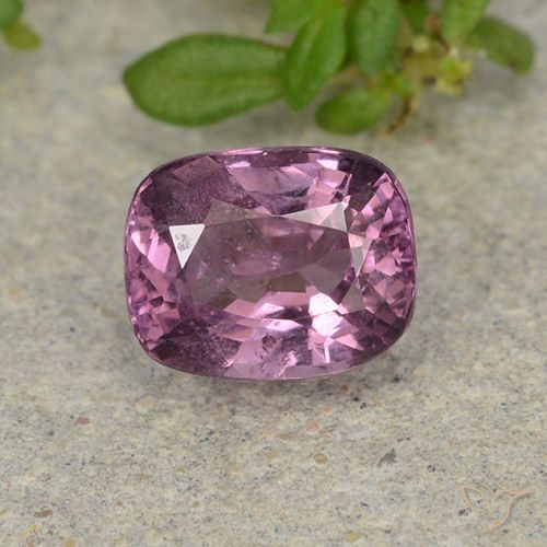 1.10ct 天然 濃いラベンダー スピネル, クッション, VS