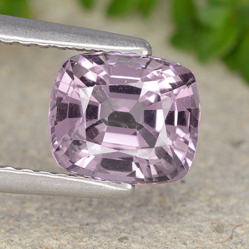 1.54ct 天然 薄いグレープパープルピンク スピネル, クッション, VS