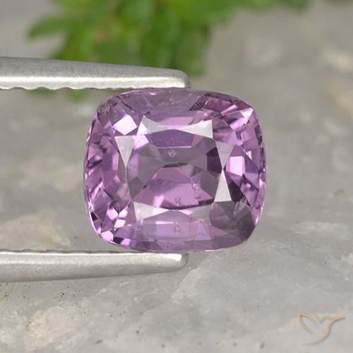 1.25ct 天然 ライトパープル スピネル, クッション, VVS-VS